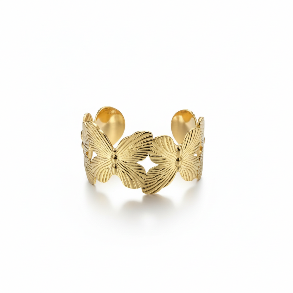Drizzling Stars – Golden Petal Harmony Cuff