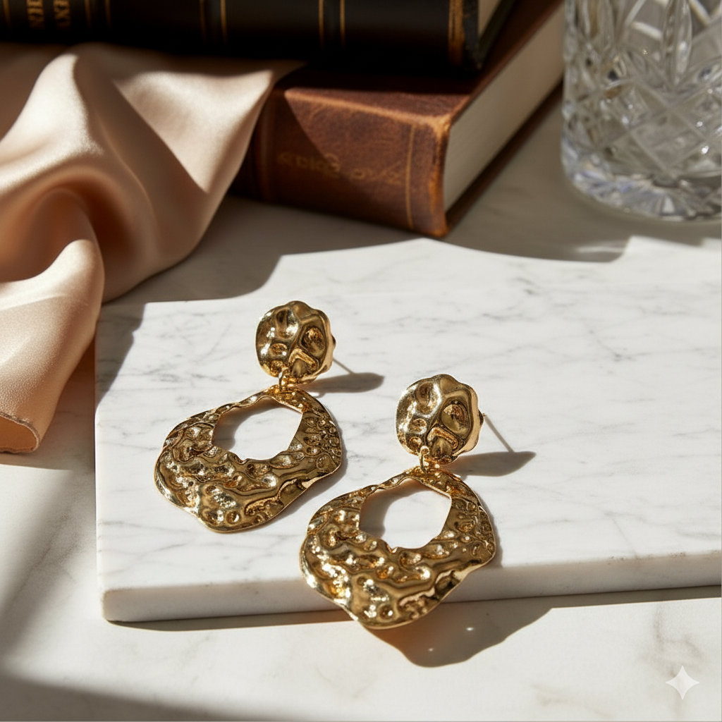 Drizzling Stars Molten Majesty Statement Earrings