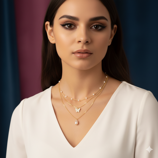 Drizzling Stars Celestial Grace Pearl Necklace