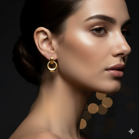 Drizzling Stars Golden Loop Luxe Earrings
