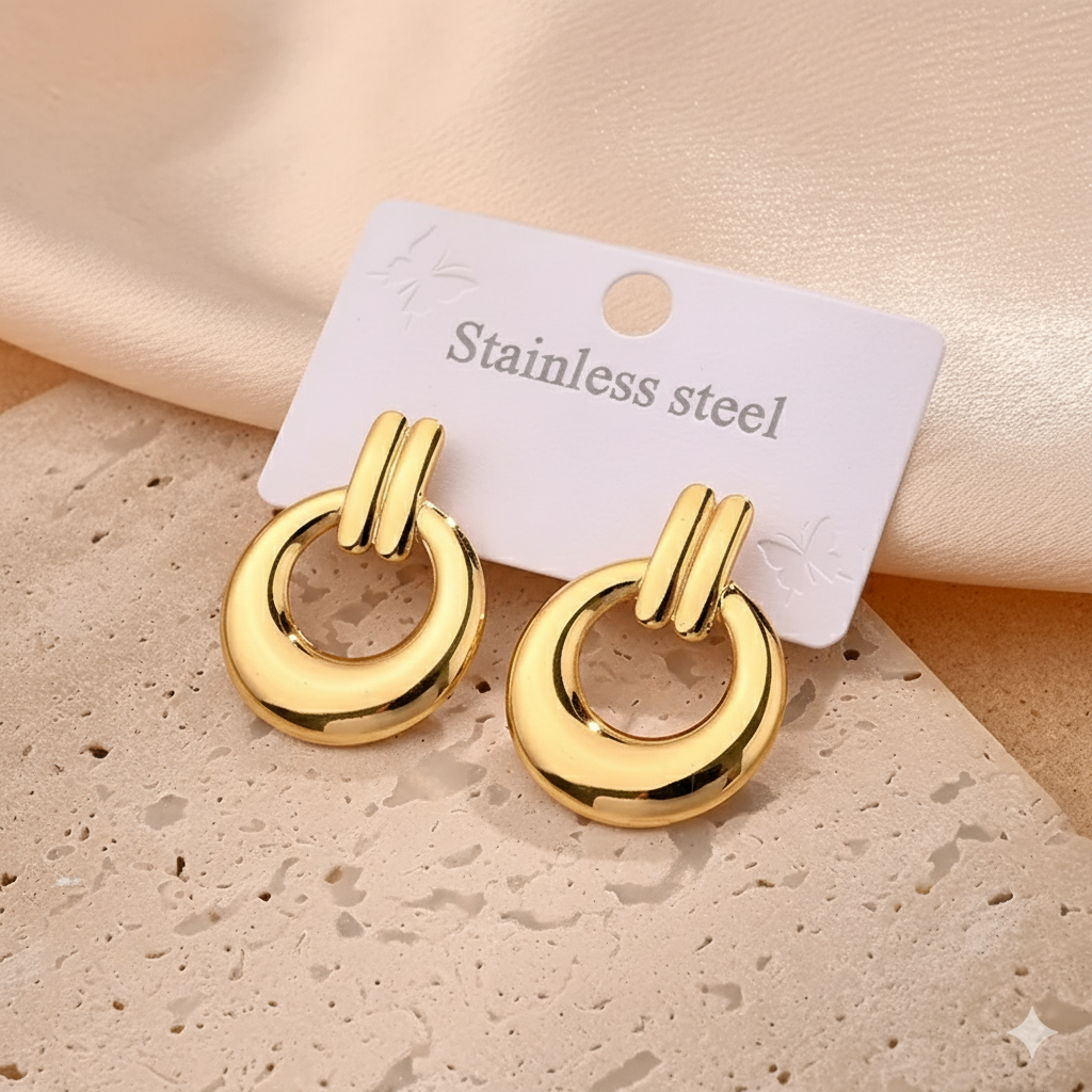 Drizzling Stars Golden Loop Luxe Earrings