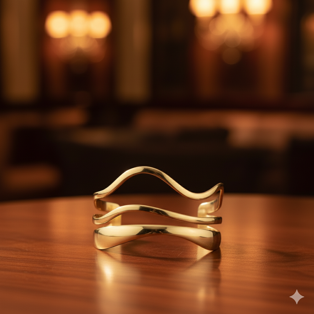 Drizzling Stars Golden Wave Symphony Cuff