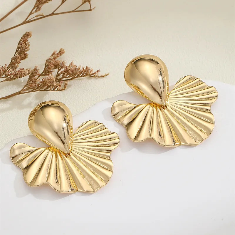 Drizzling Stars Golden Bloom Statement Earrings