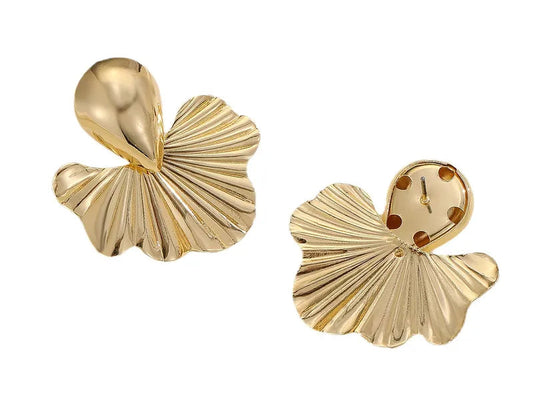 Drizzling Stars Golden Bloom Statement Earrings