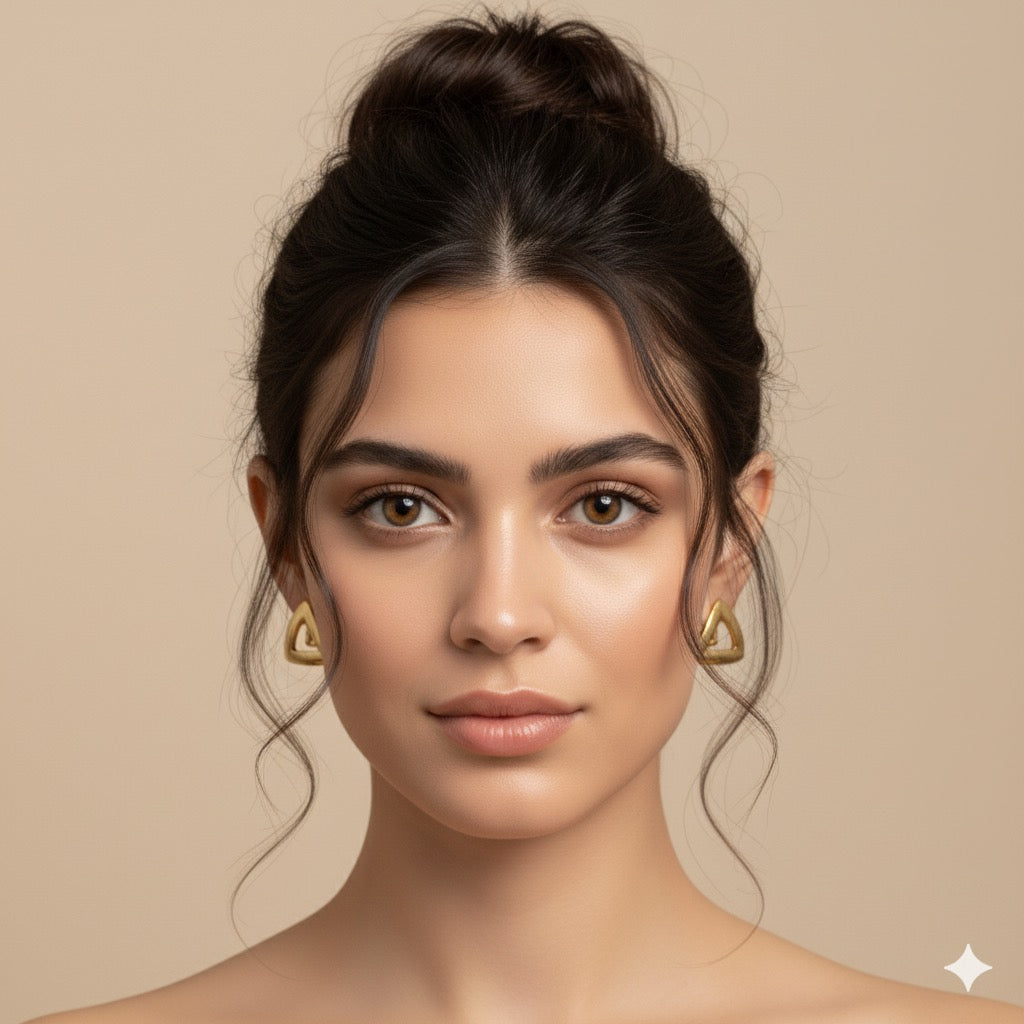 Drizzling Stars-Golden Geo Aura Earrings