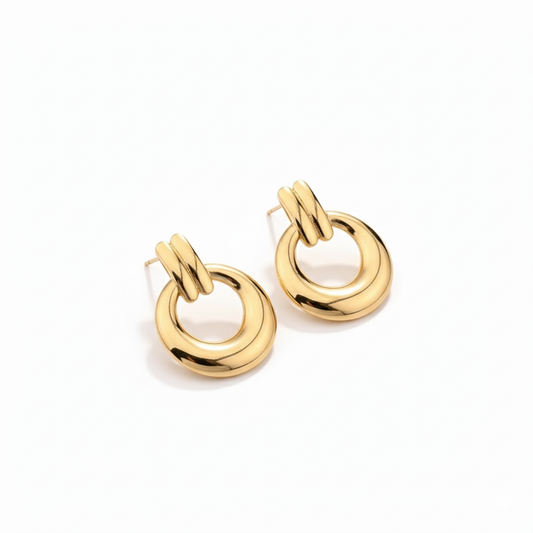 Drizzling Stars Golden Loop Luxe Earrings