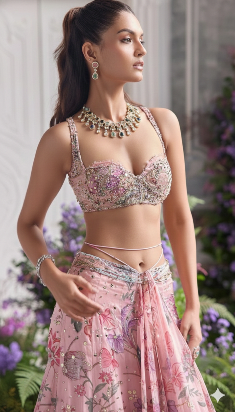 Vintage-Inspired Pastel Gemstone Statement Jewellery Set DSLC-02