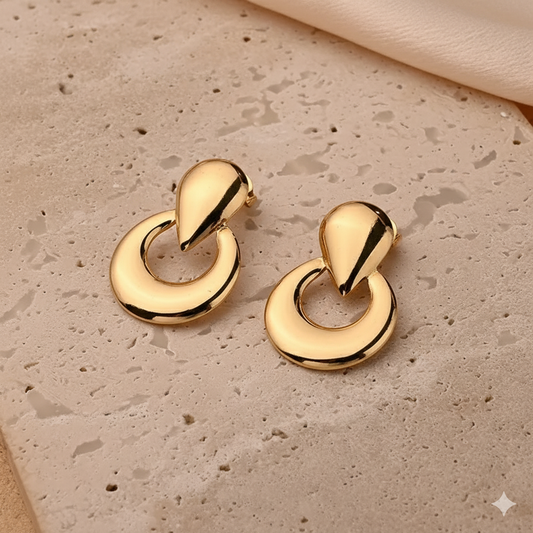 Drizzling Stars Golden Halo Drop Earrings