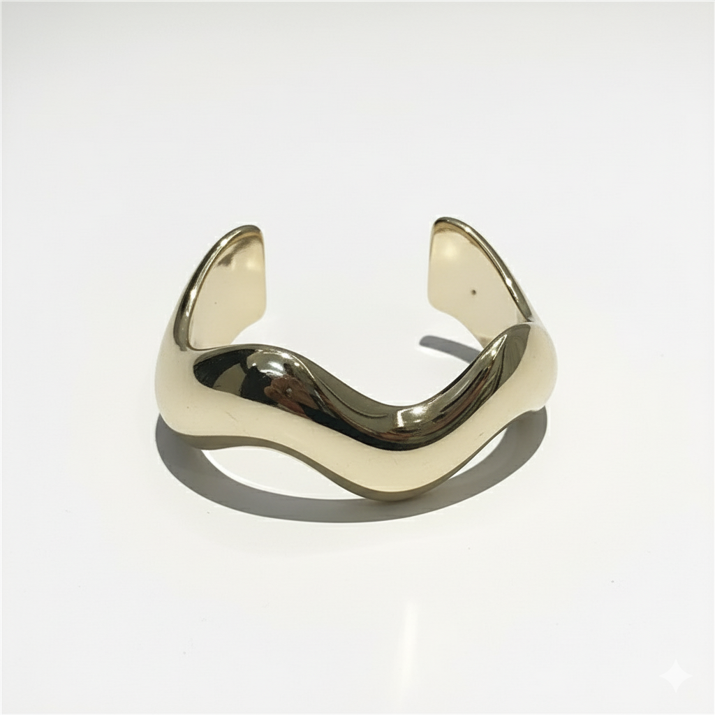 Drizzling Stars The Golden Wave Cuff Bracelet