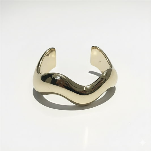 Drizzling Stars The Golden Wave Cuff Bracelet