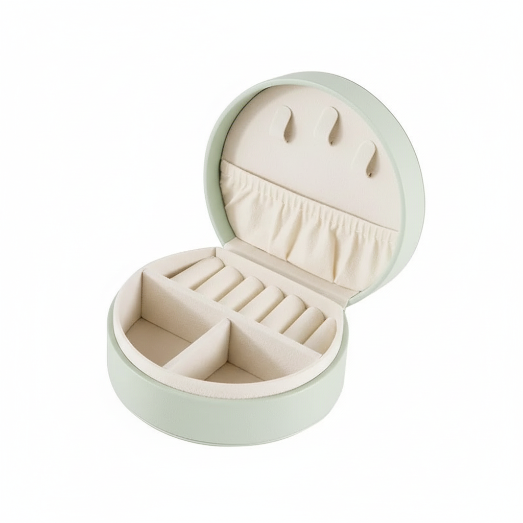 Drizzling Stars Mint Whisper Round Jewellery Case