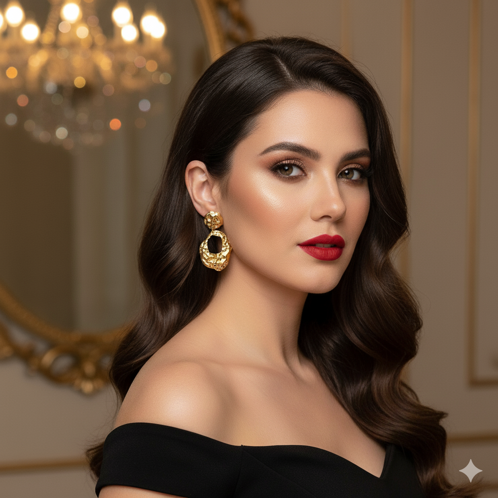 Drizzling Stars Molten Majesty Statement Earrings