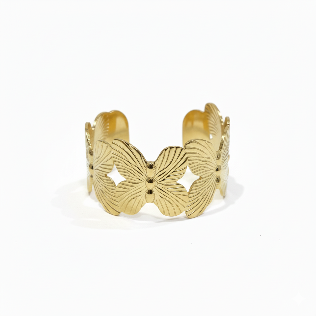 Drizzling Stars – Golden Petal Harmony Cuff