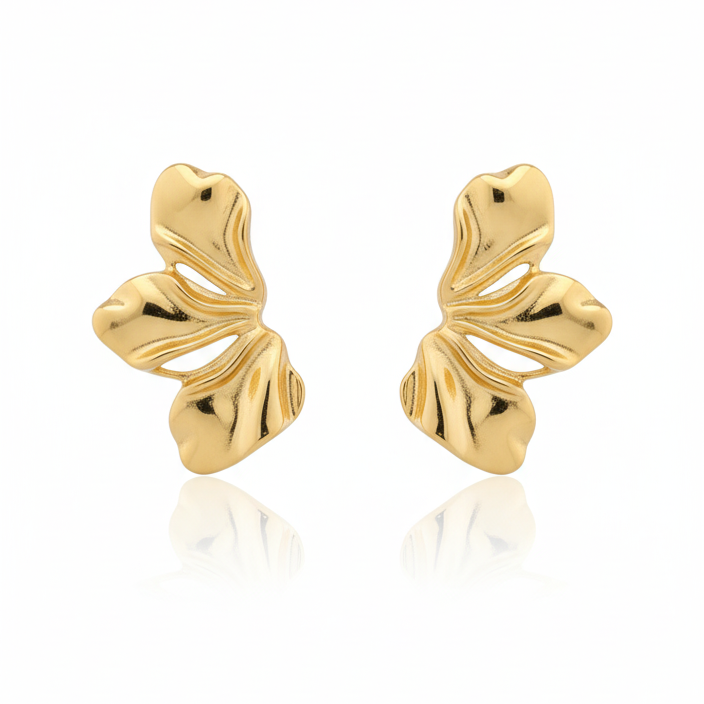 Drizzling Stars Golden Bloom Sculpted Earrings