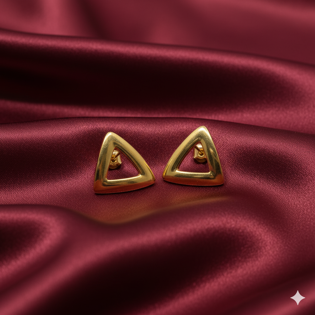 Drizzling Stars-Golden Geo Aura Earrings