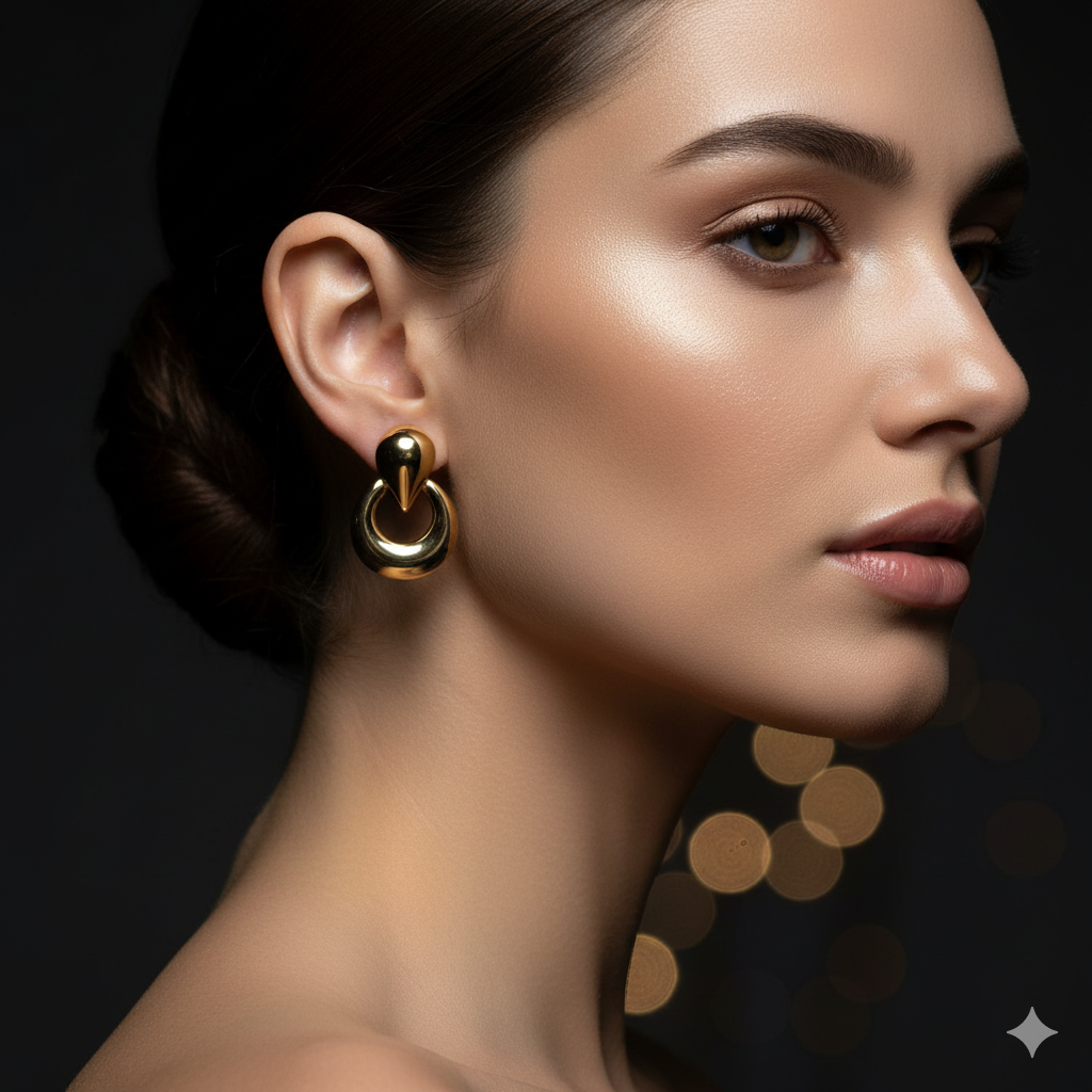 Drizzling Stars Golden Halo Drop Earrings
