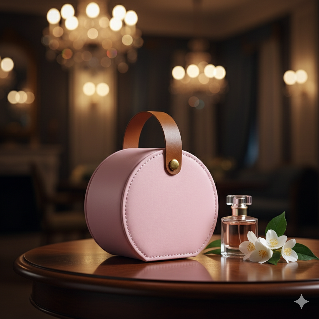 Drizzling Stars Blush Bloom Round Jewellery Case