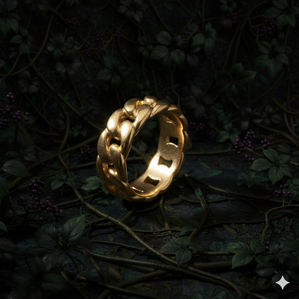Drizzling Stars Golden Weave Majesty Ring