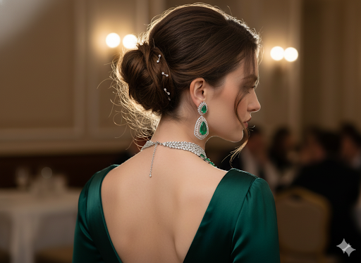 Emerald Royale CZ Statement Necklace Set - DSRJ01