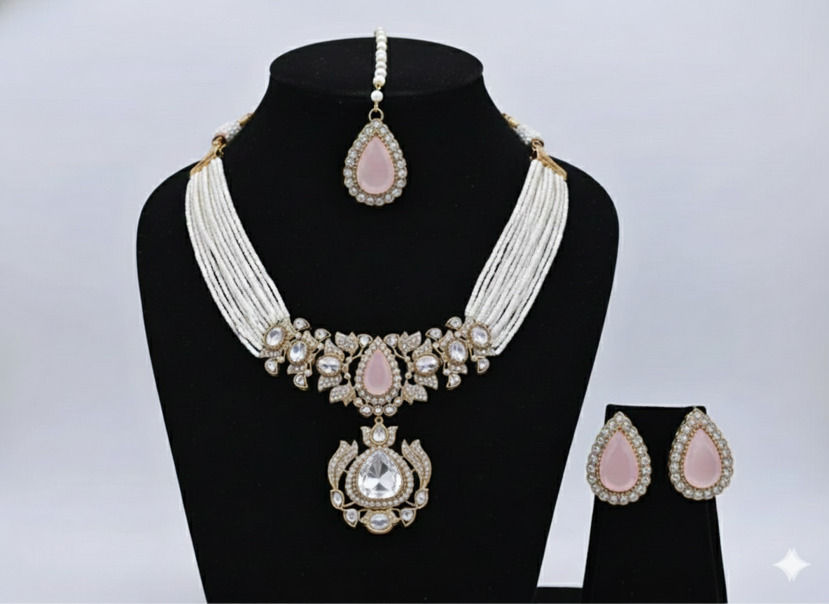 Royal Emerald Kundan Pearl Choker Set DSLC 07