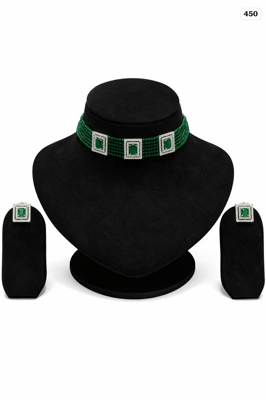 Chic Emerald  Statement Choker Set