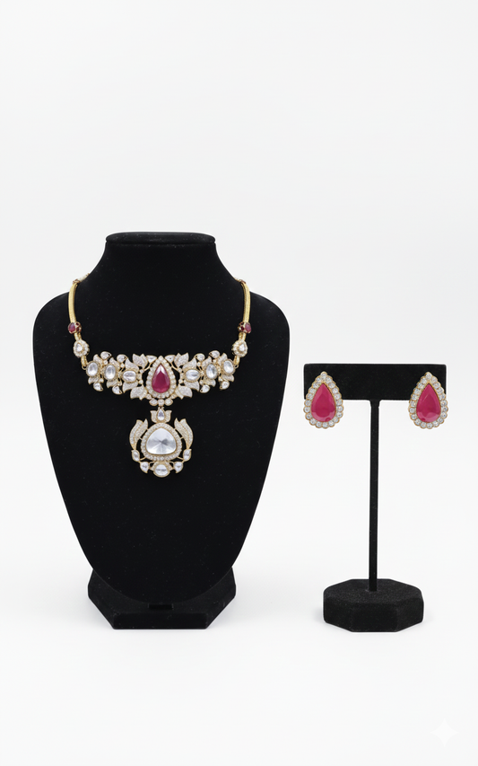 Velvet Ruby Glow Luxury Kundan Set DSLC-06