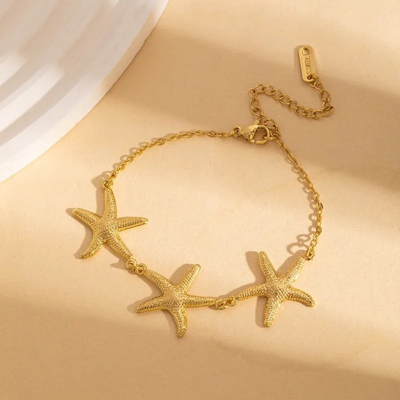 Drizzling Stars Golden Tide Starfish Bracelet