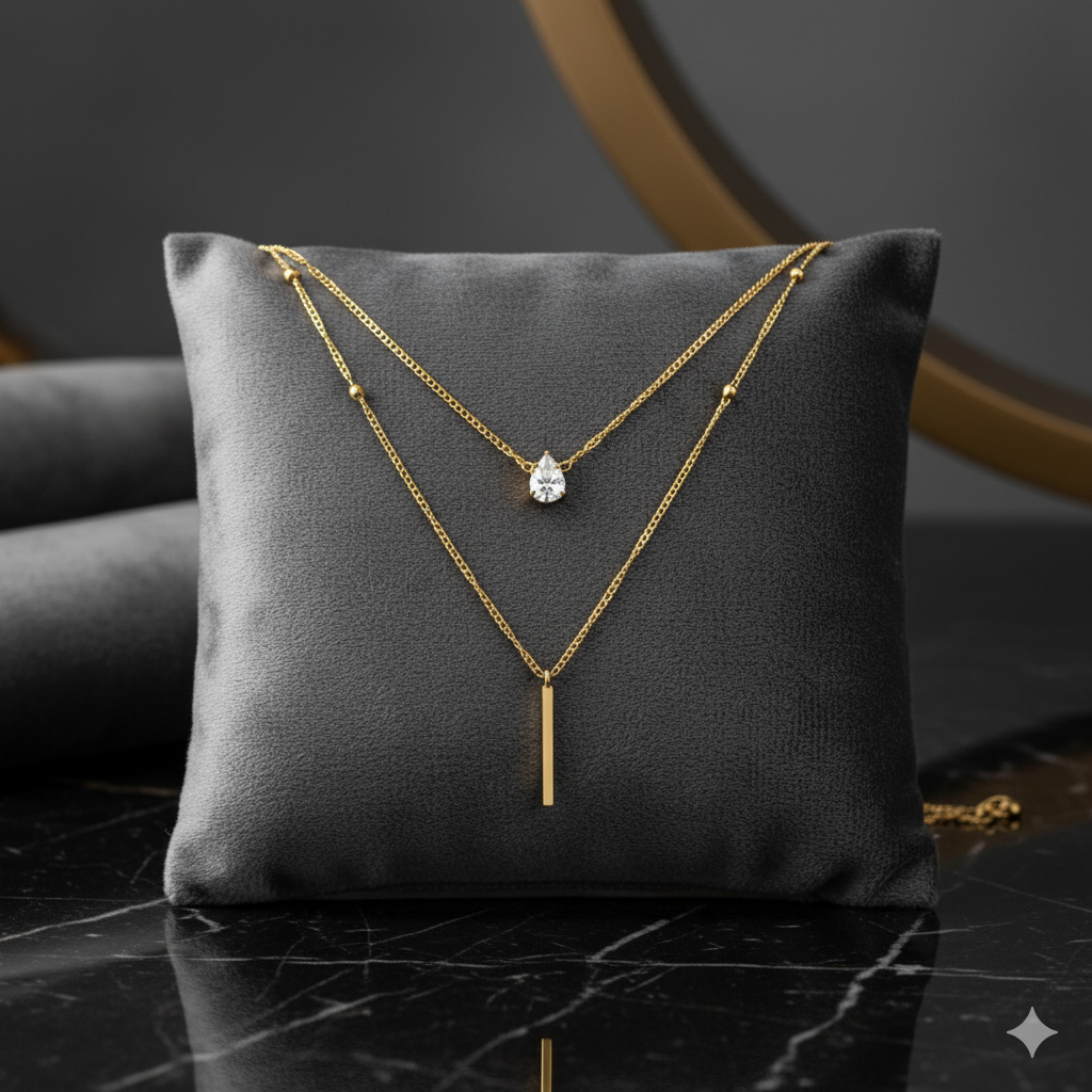 Drizzling Stars Golden Dew Layered Necklace