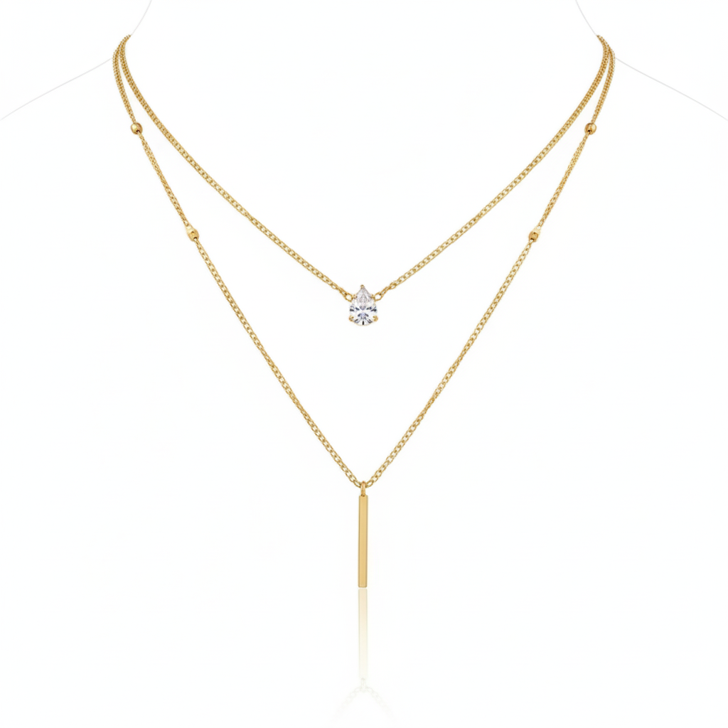 Drizzling Stars Golden Dew Layered Necklace