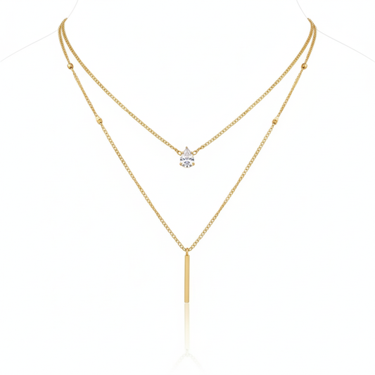 Drizzling Stars Golden Dew Layered Necklace