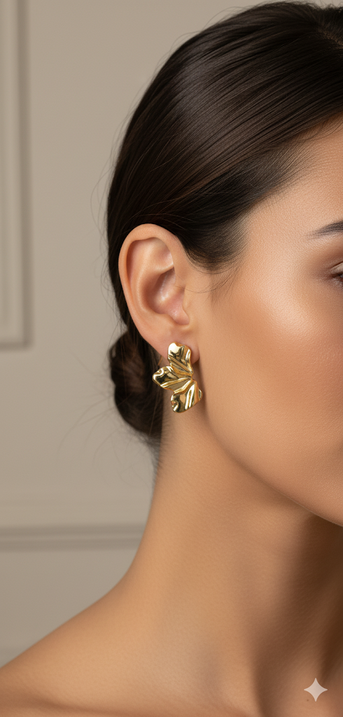 Drizzling Stars Golden Bloom Sculpted Earrings